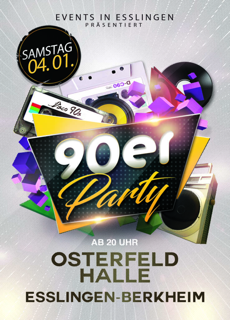 Flyer 90er Party Esslingen